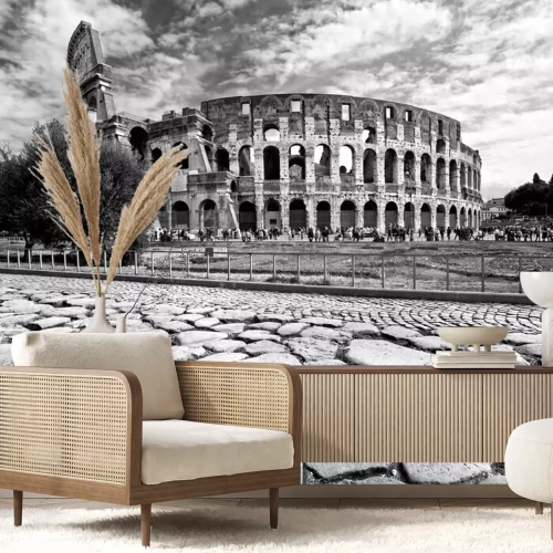 Fototapete Italien schwarz-weiß