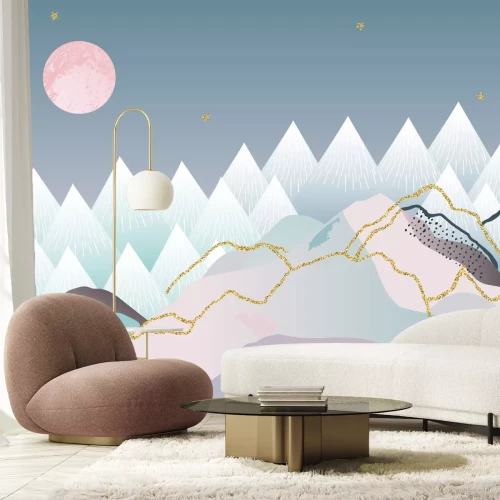 Sticker Abstrakter minimaler geometrischer Hintergrund. Japanisches Design. Vektorillustration. Marmor Design