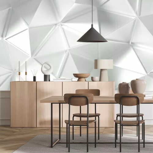 Sticker 3d weiße Oberfläche mit geometrischen Formen