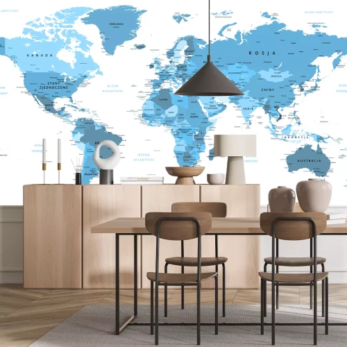 Sticker Karte in polnischer Sprache in blau