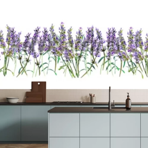 Sticker Lila Lavendelblüten auf weißem Hintergrund