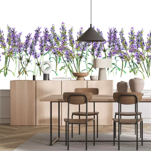 Sticker Lila Lavendelblüten auf weißem Hintergrund