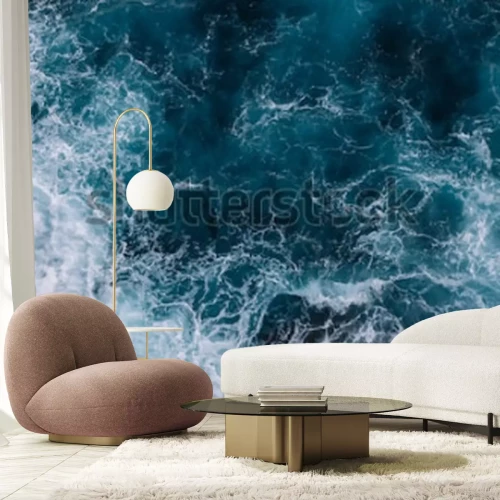 Fototapete Meer und geschäumte Wellen