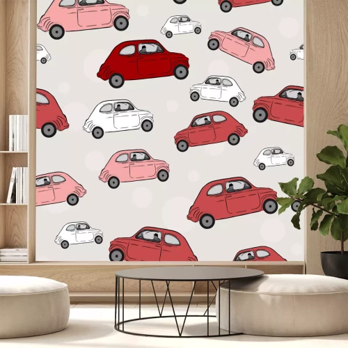 Sticker Vektor nahtlose Illustration, Autos
