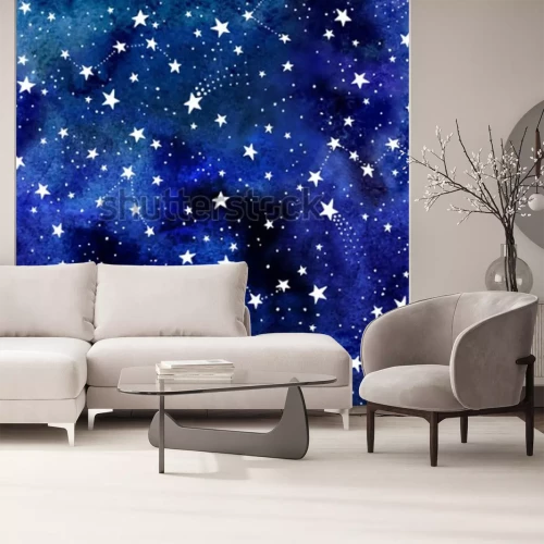 Sticker Weltraum voll von Konstellationen und Sternschnuppen