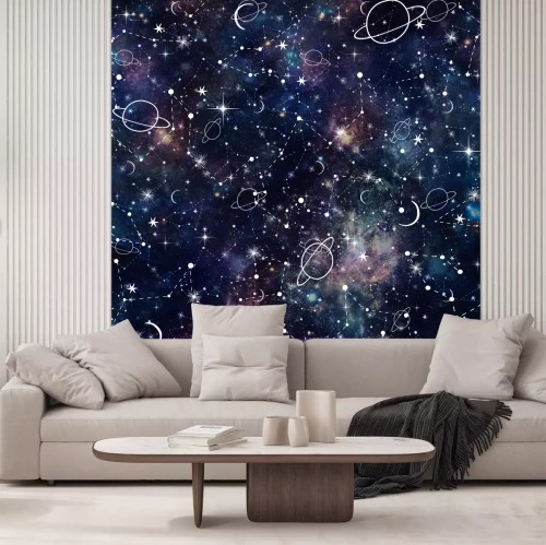 Sticker Weltraum für Kinder Illustration mit Konstellationen