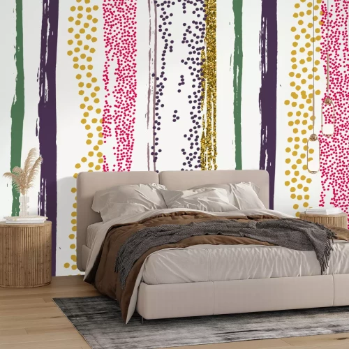 Fototapete Tropfene Punkte mit Linien