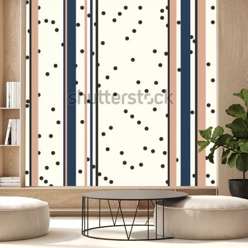 Fototapete Vertikale Retro Linien und Punkte