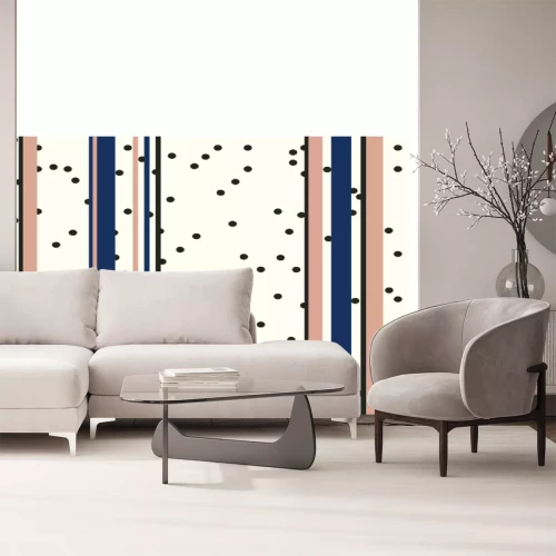 Fototapete Vertikale Retro Linien und Punkte