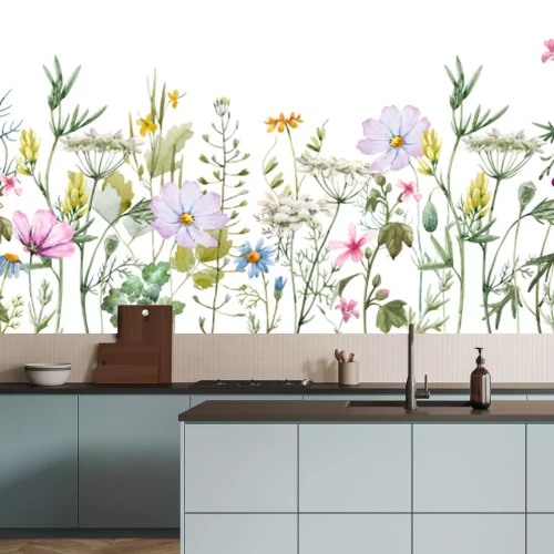 Fototapete Blumen auf der Wiese