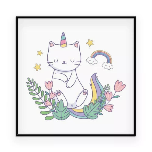 Poster Ein Kätzchen, das einem Einhorn ähnelt