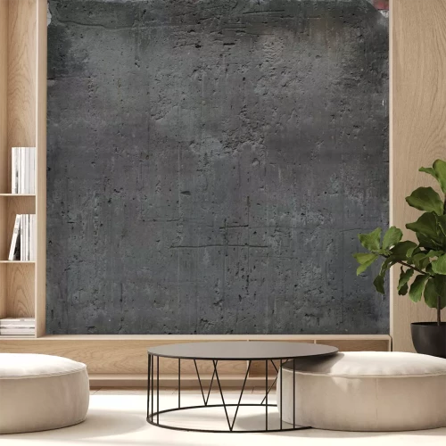 Fototapete Rustikale graphitfarbene Betonwand
