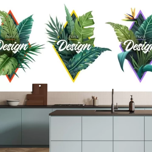 Sticker Set of Summer Bright tropical design elements. Print on T-shirts, sweatshirts, cases for mobile phones, souvenirs. Vector illustration