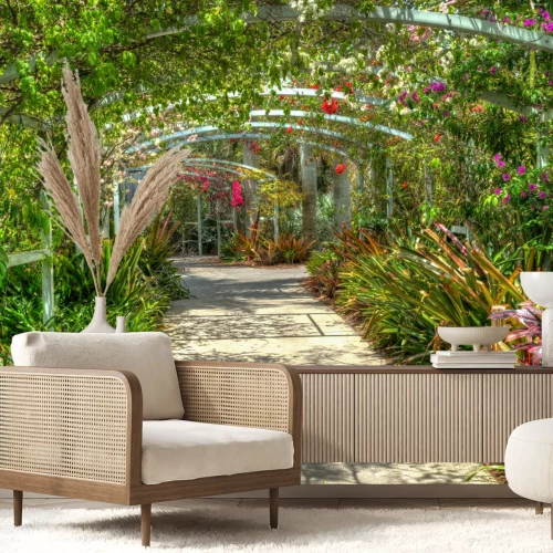 Fototapete Bunte Natur in botanischem Garten