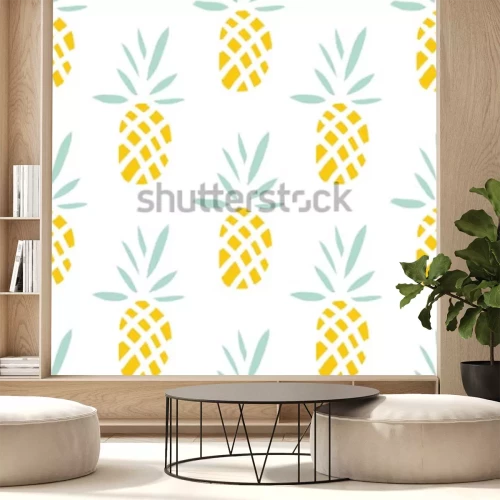 Sticker Ananasse minimalistische sich wiederholende Grafiken