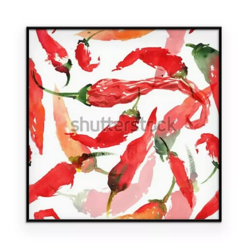 Poster Mit Wasserfarben gemalte Chilischoten