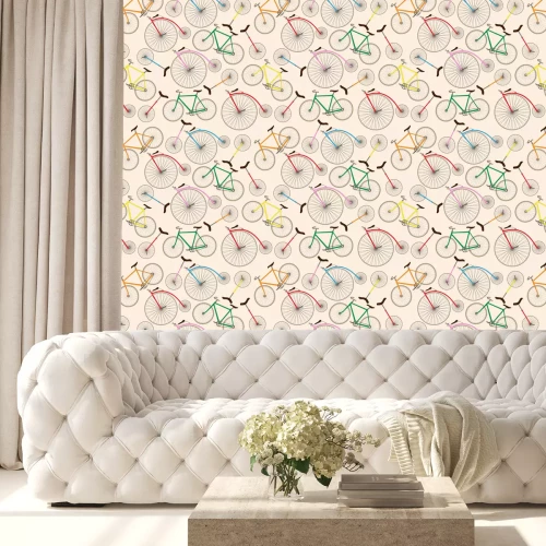 Tapete Retro Fahrrad Textur. Nahtloses Muster