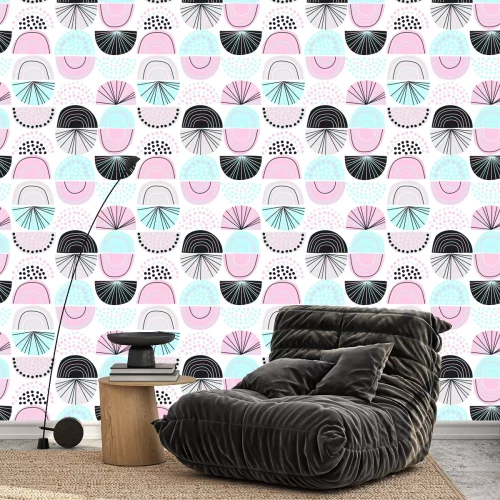 Tapete Grafische Halbkreise