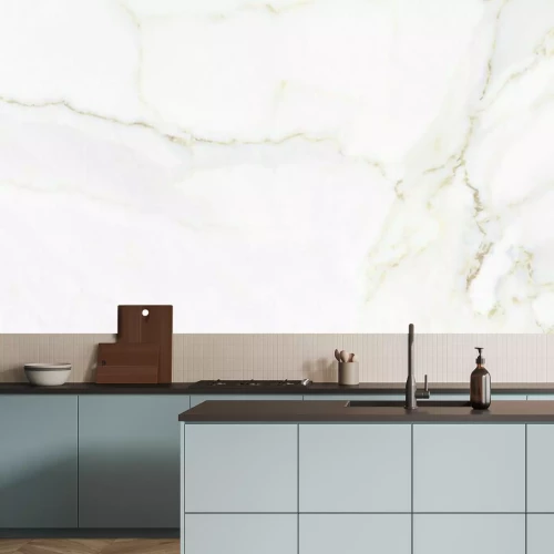 Fototapete Marmorweiße Wand mit gelb zerkratzt