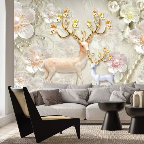 Sticker 3d Tiere Hirsche in Glamour-Ästhetik