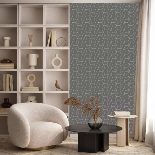 Tapete Nahtloser Retro-Stil des geometrischen Musters des Vektorumrisses 3d für Textilien, Buchumschlagdesign, Website, Tapete, Verpackung, Unternehmenshintergrund