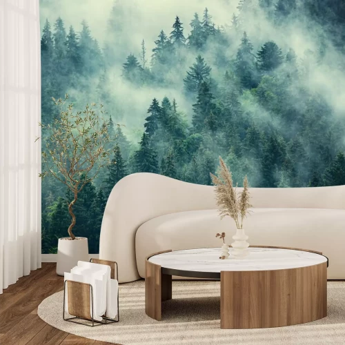 Fototapete Wald am hügel