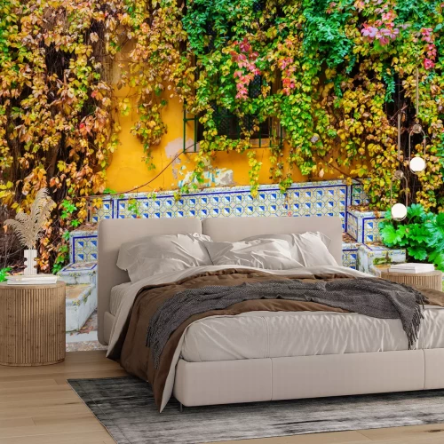 Fototapete Malerische Natur und Bank