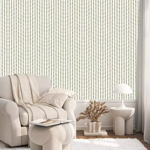 Tapete Bambusstamm in sanftem Grün