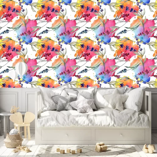 Tapete Lavendelblüten am Aquarell-Hintergrund