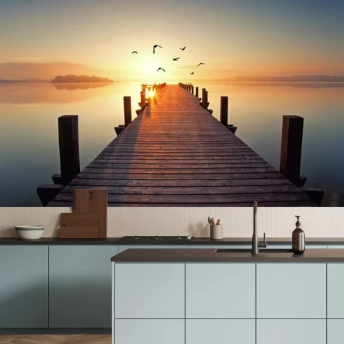 Sticker Magischer Sonnenuntergang am See