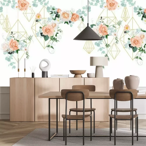 Sticker Seamless border with wedding decor for wallpaper