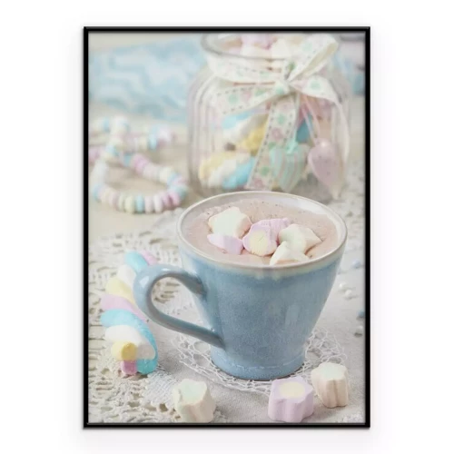 Poster Pastellfoto mit Süßigkeiten