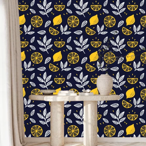 Tapete Zitronenhälften Muster