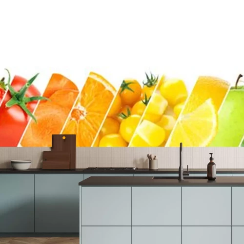 Sticker Obst und Gemüse diagonale Streifen