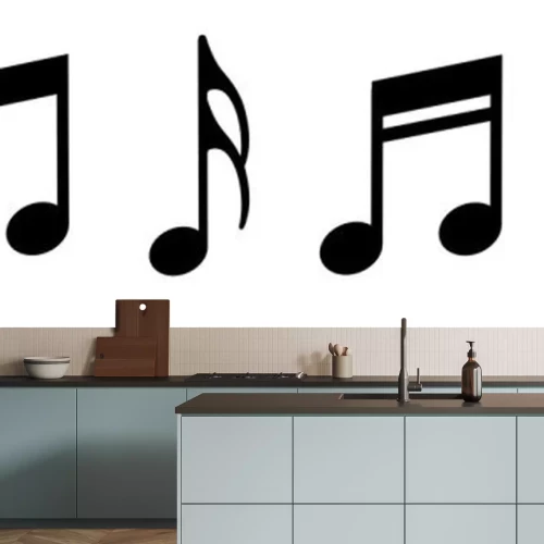 Sticker Violinschlüssel und Noten in einer Linie