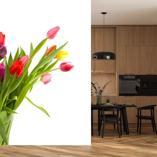 Sticker Blumen in einem Blumenstrauß auf einem weißen Hintergrund