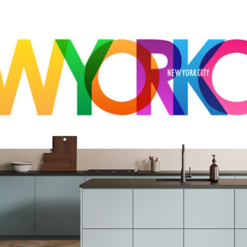 Sticker NEW YORK CITY colorful city name typography banner