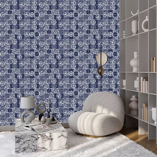 Tapete Geometrie inspiriert von Azulejos