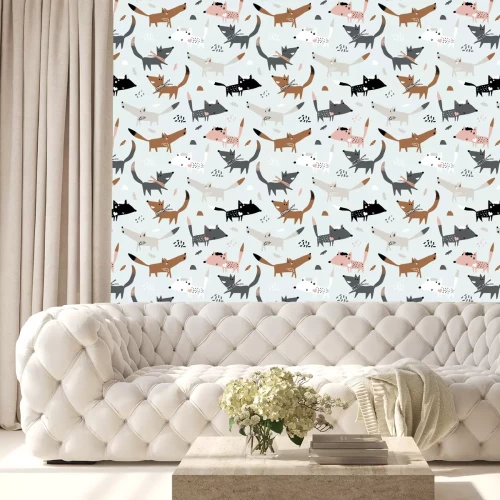 Tapete Hunde mit Wolf im skandinavischen Stil