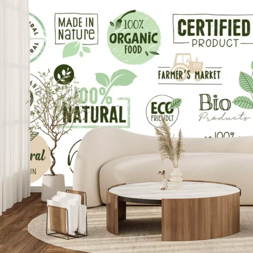 Sticker Gesundes Essen Bio-Aufschriften und Zertifikate