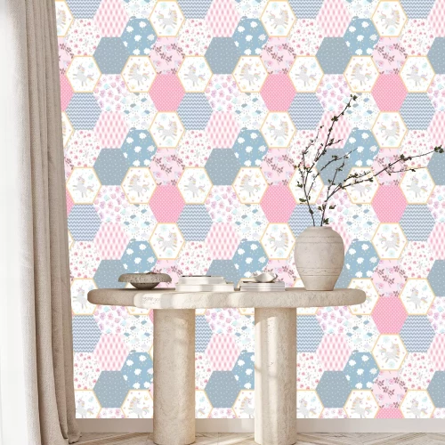 Tapete Mosaik für Mädchen mit Pferden