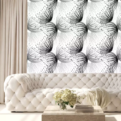 Tapete Helle und dunkle Pusteblumen moderne Grafik