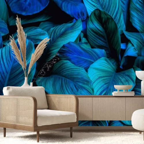 Fototapete Grün-blaue Pflanzen