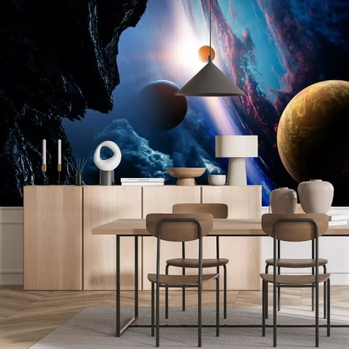 Fototapete Abstract planets and space background