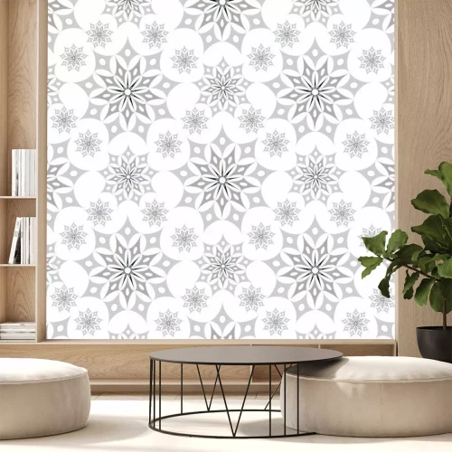 Sticker batik star seamless soft silver white