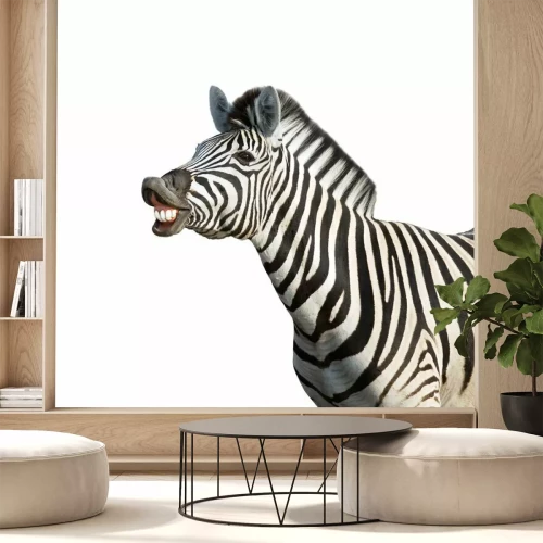 Sticker Wilde Tiere Zebra mit gefletschten Zähnen