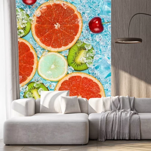 Sticker Früchte auf Eiswürfeln