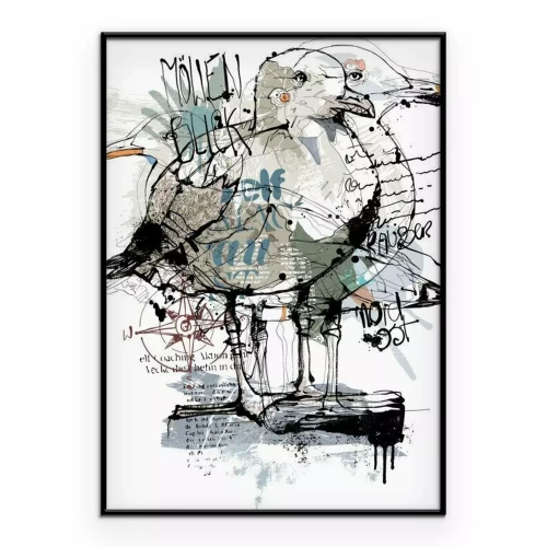 Poster Moderne Grafik mit einer Möwe