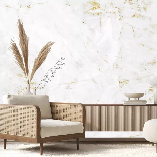 Fototapete Weißer Marmor mit goldenen Linien