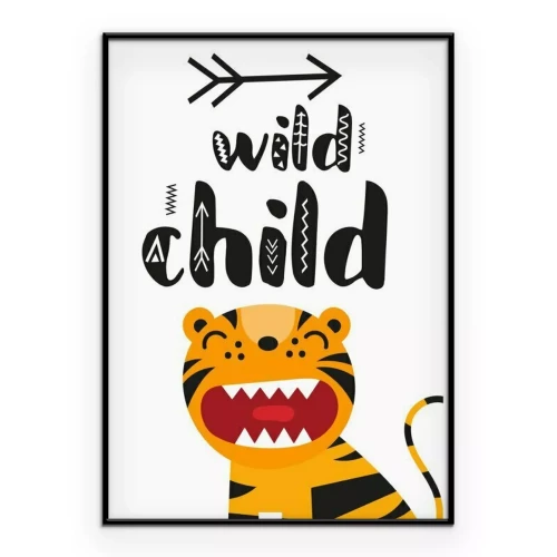 Poster Lustiger Tiger mit einer Inschrift